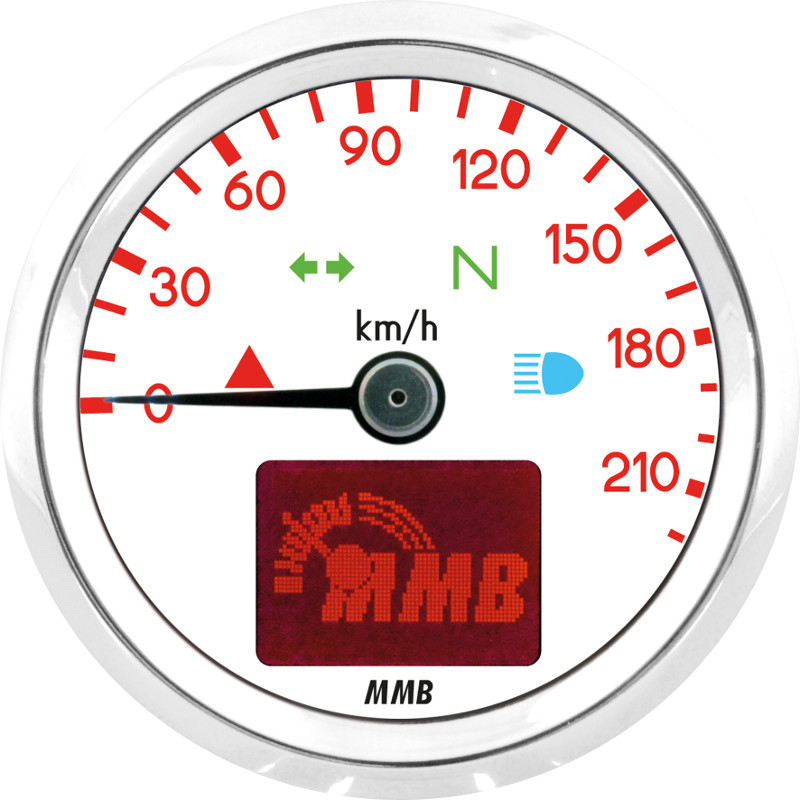 COMPTEUR DE VITESSE ELECTRONIQUE MMB 48MM TARGET 210 KMH CHROME POUR MOTO